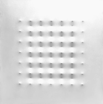 Enrico  Castellani, Superficie Bianca,  conservation and restoration of modern and contemporary complex paintings