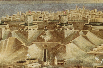 Malta topographical painting, after restoration