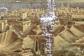 Malta topographical painting, before retouching